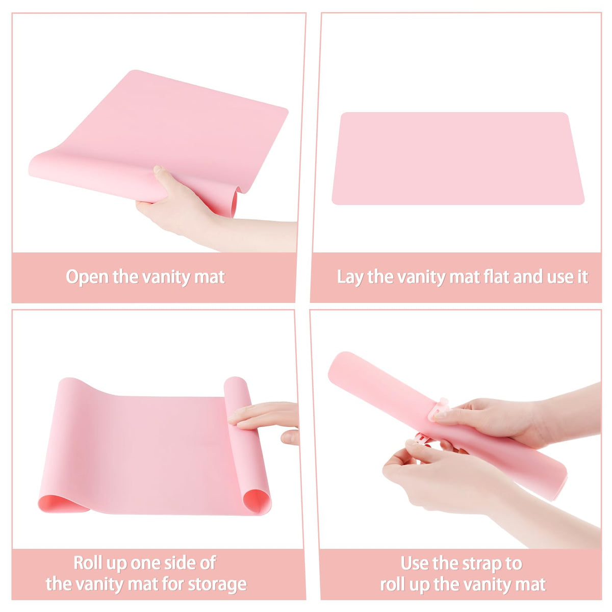 TWAKAP mat in use under curling iron protecting countertop from heat
