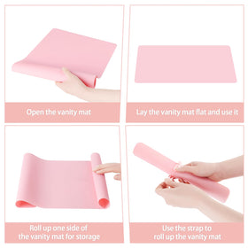 TWAKAP mat in use under curling iron protecting countertop from heat