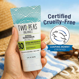 Two Peas Organics applied on child arm demonstrating gentle protection benefit