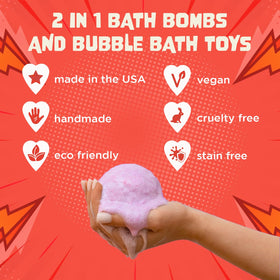 Two Sisters colorful bubbles on water surface, enhancing sensory bath play