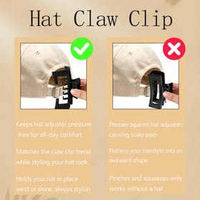 TwoHeadPig clip securing ponytail through hat vents for active use