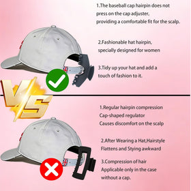 Twoheadpig clip securing hair under a baseball cap, stable hold during activity