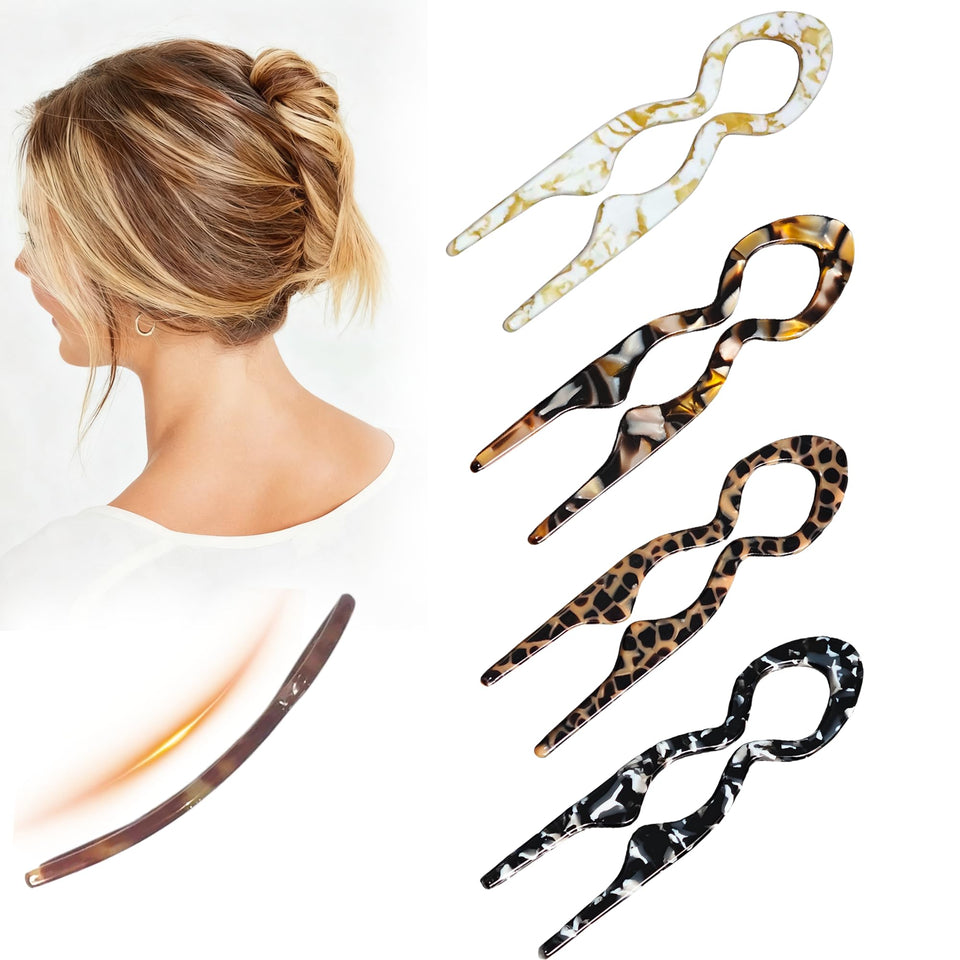 Twoheadpig front view showing tortoise-shell hair pins and compact packaging convenience