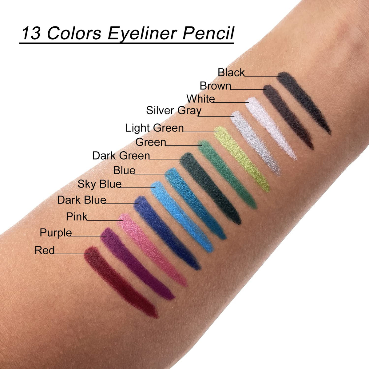TWOMODE all 13 pencils laid flat displaying color range benefits