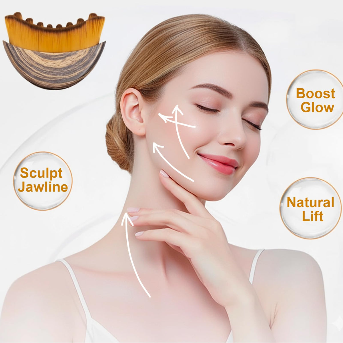 TWPER lymphatic drainage brush detail emphasizing soft bristles for gentle massage