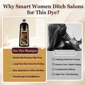 TYAYW before and after hair comparison demonstrating visible coffee tone