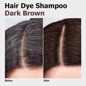 TYAYW applying dark brown shampoo with gloves demonstrating mess-free use