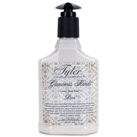 TYLER CANDLE COMPANY Glamorous Hands front bottle showing label and 8 oz size for easy identification and display