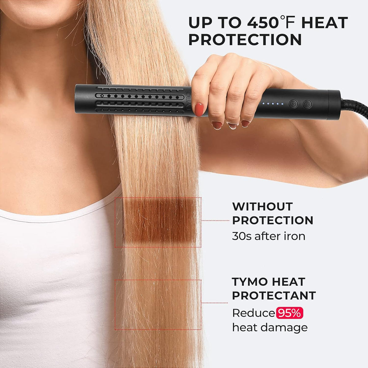 TYMO argan oil close-up highlighting conditioning and shine benefit
