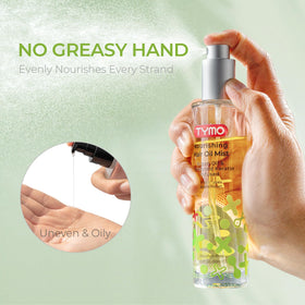 TYMO close-up of blended oils label highlighting organic ingredients