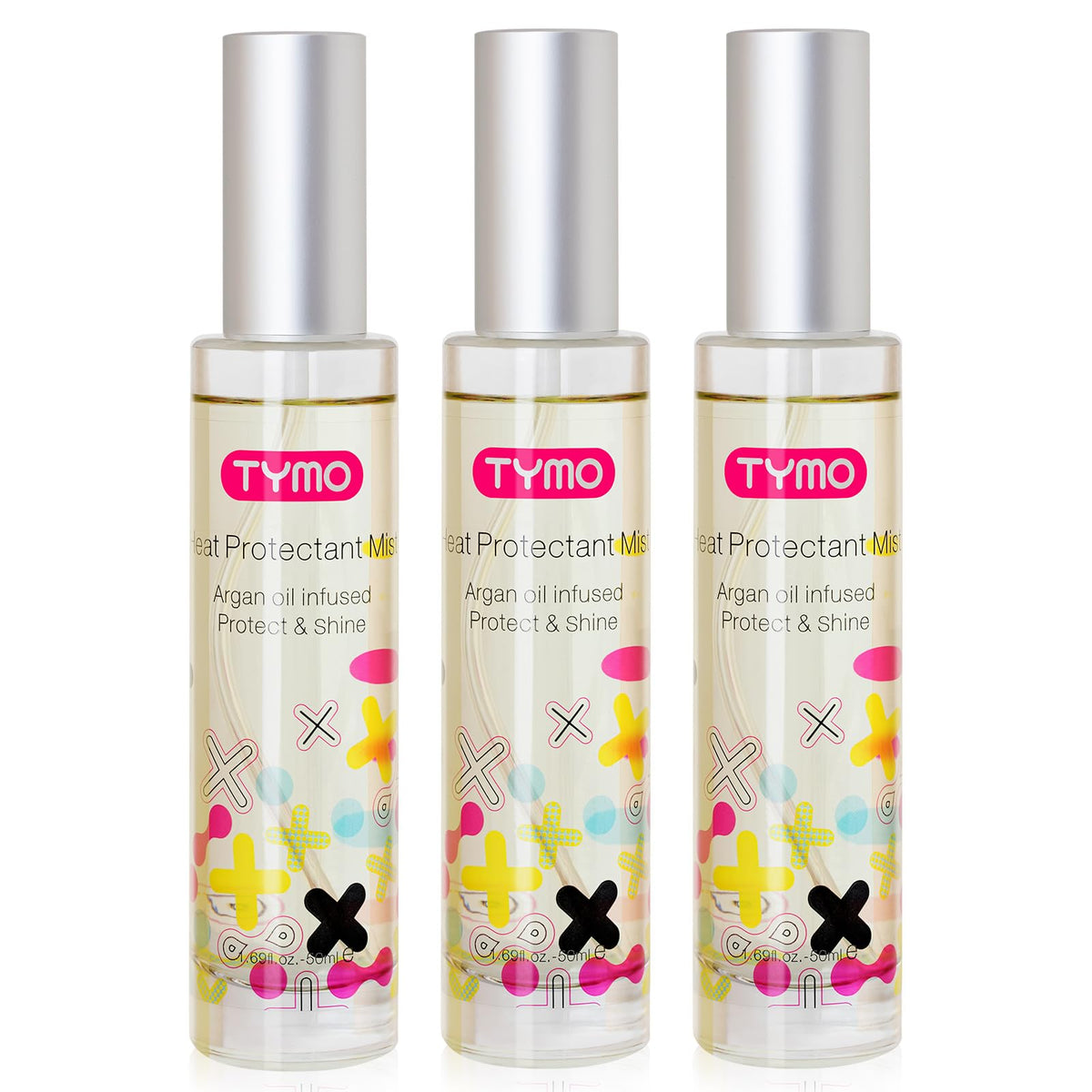 TYMO front packaging spray showing sleek glass bottle and label for easy identification and use