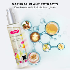TYMO mist texture on hair strand improving smoothness and manageability