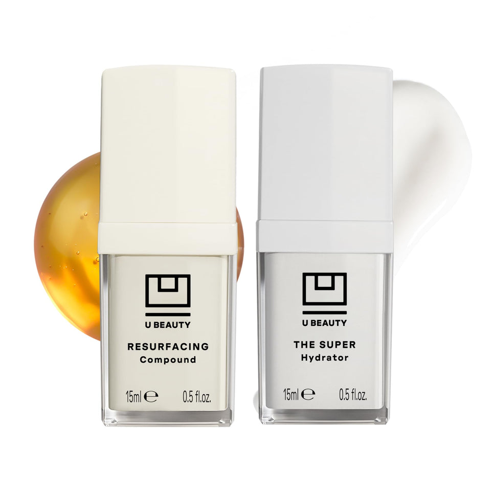 U Beauty duo front packaging showing both bottles and benefits