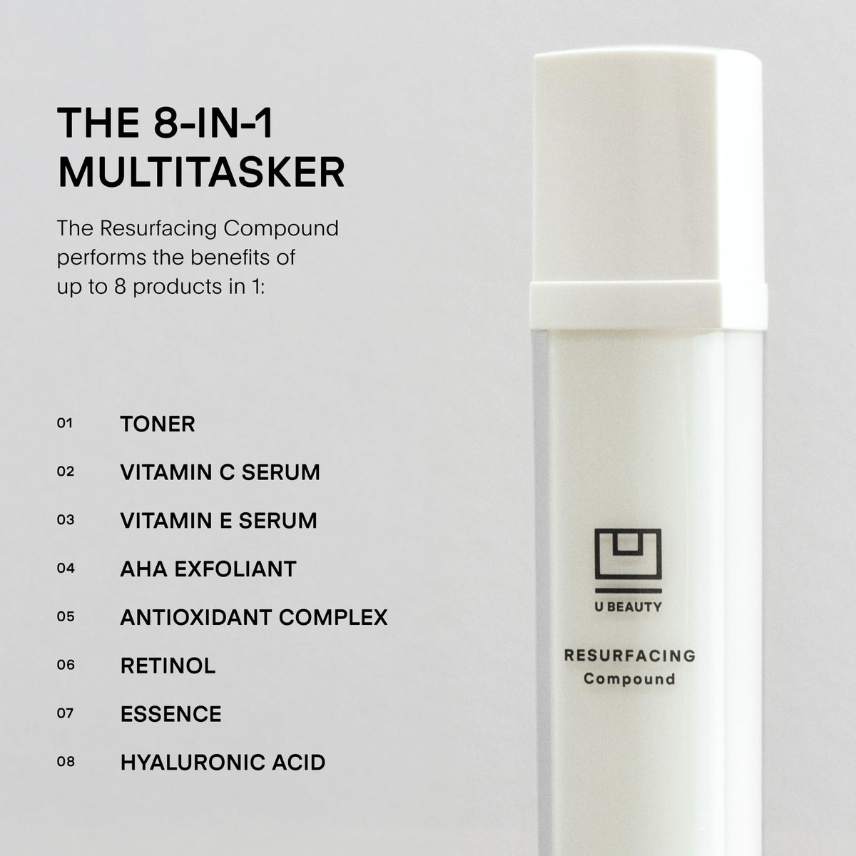 U Beauty pump dispenser demonstrating precise, mess-free dosing