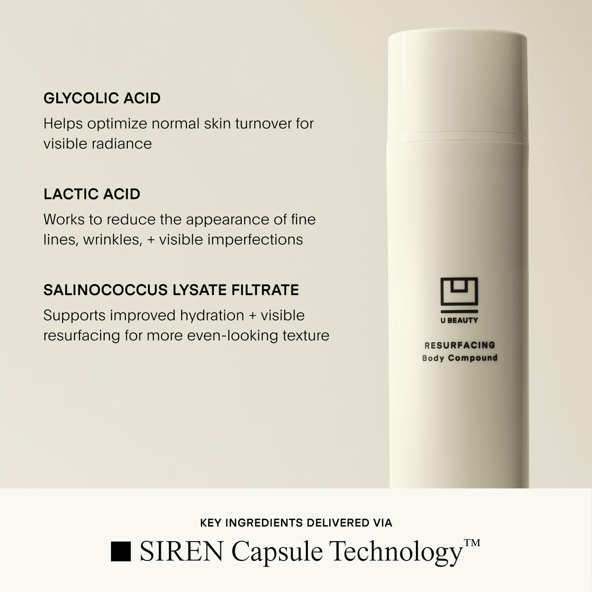 U Beauty serum applied to arm demonstrating visible smoothing and even application