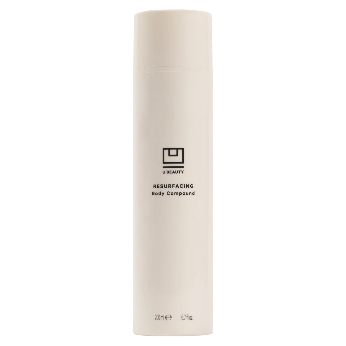 U Beauty front packaging showing serum bottle and clear labeling for effective resurfacing