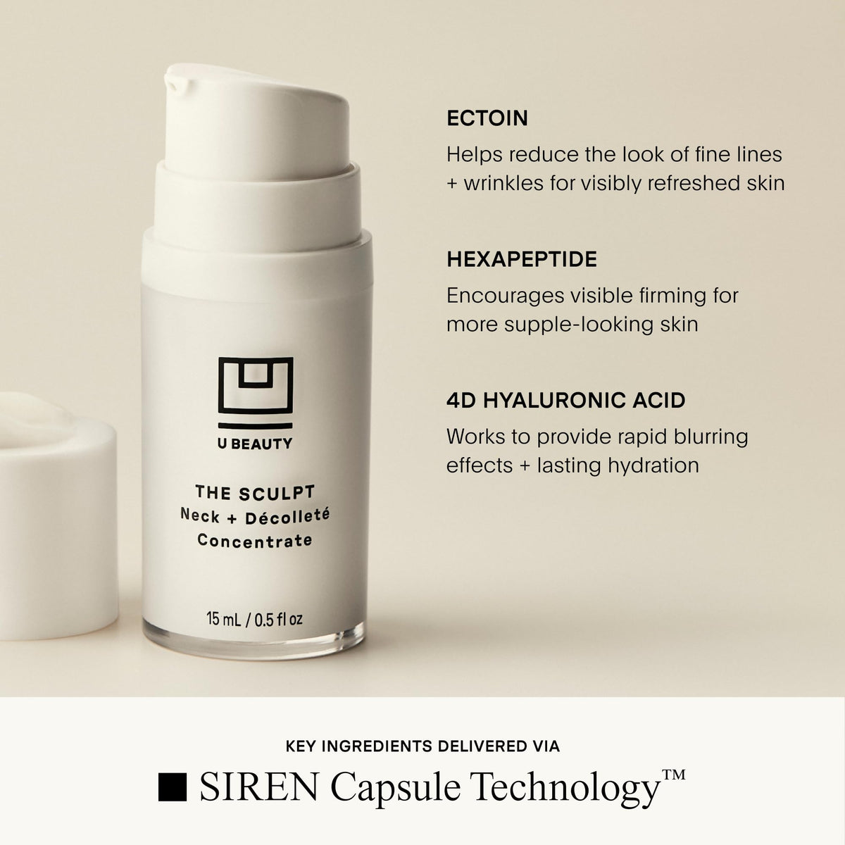 U Beauty visual of SIREN Capsules to highlight targeted antioxidant delivery