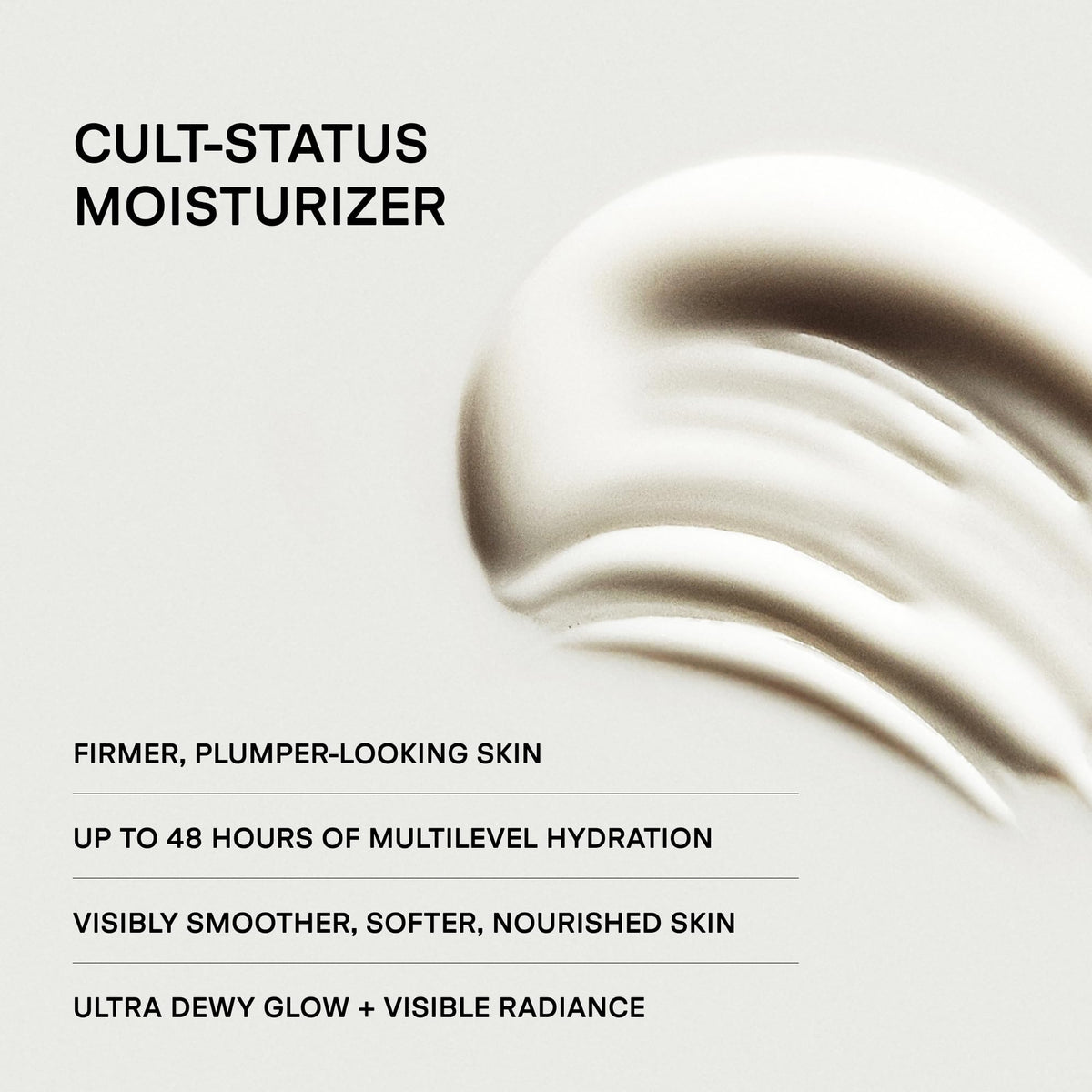 U Beauty cream texture scooped to show rich, non-greasy moisturizing feel