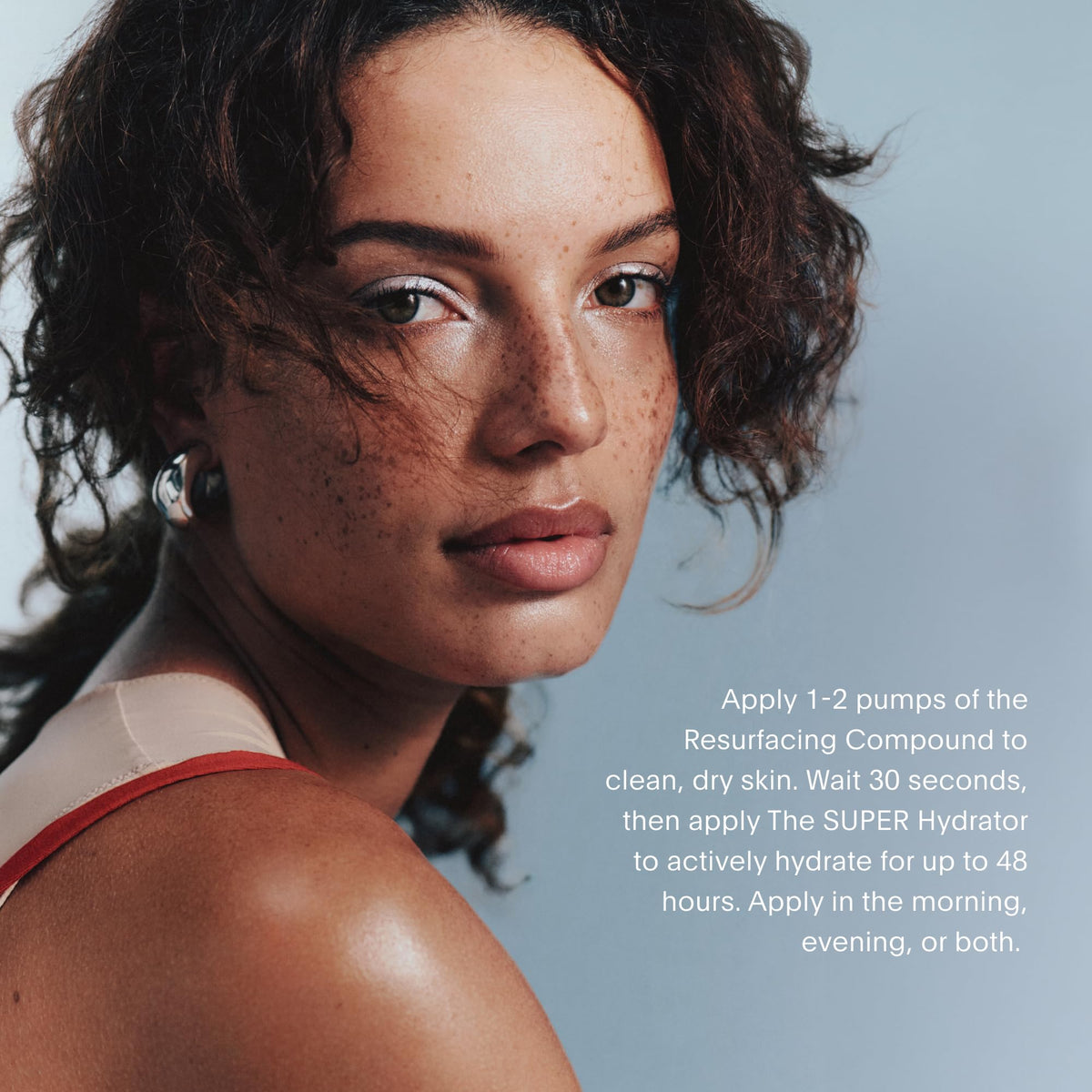 U Beauty serums poured on hand showing lightweight hydrating texture