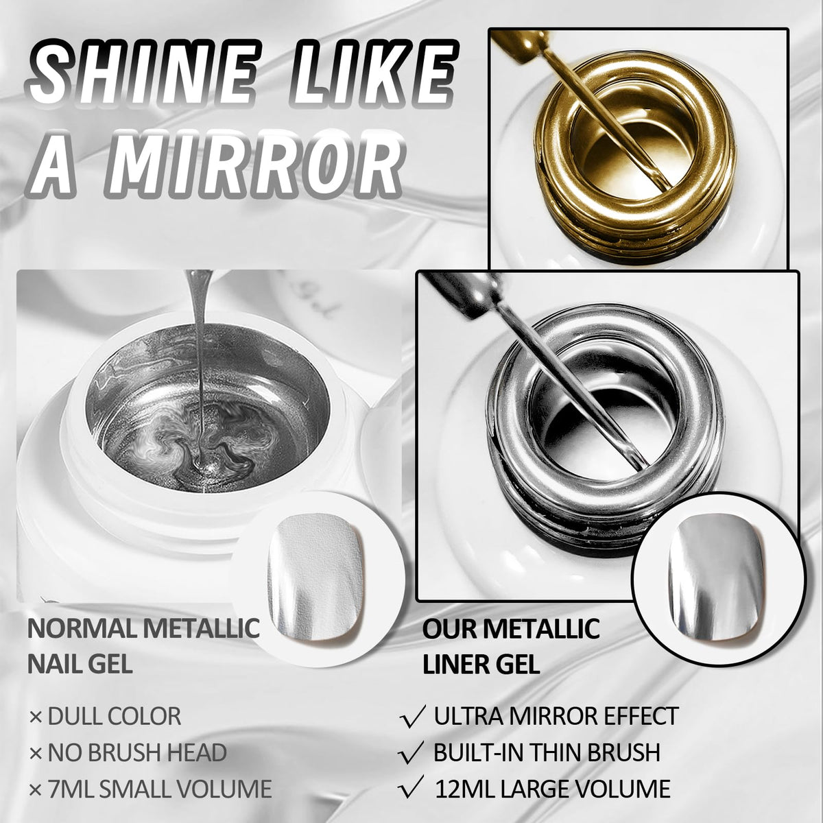 U-Shinein application in use with nail artist using liner for detailed designs