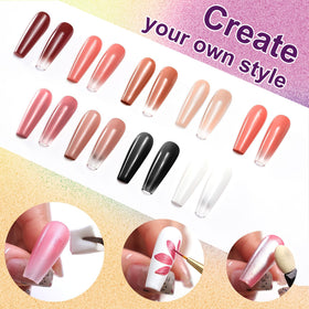 U-Shinein chrome and pearlescent swatches demonstrating reflective finishes and layering
