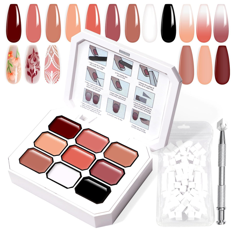 U-Shinein kit front packaging showing full 9-color set and accessories, convenient storage
