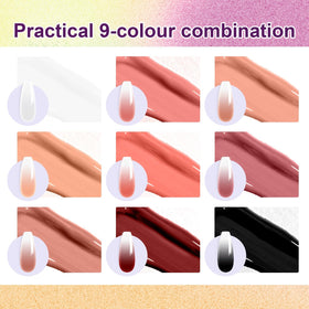 U-Shinein gel palette close-up showing thick pigmented texture for smooth blending