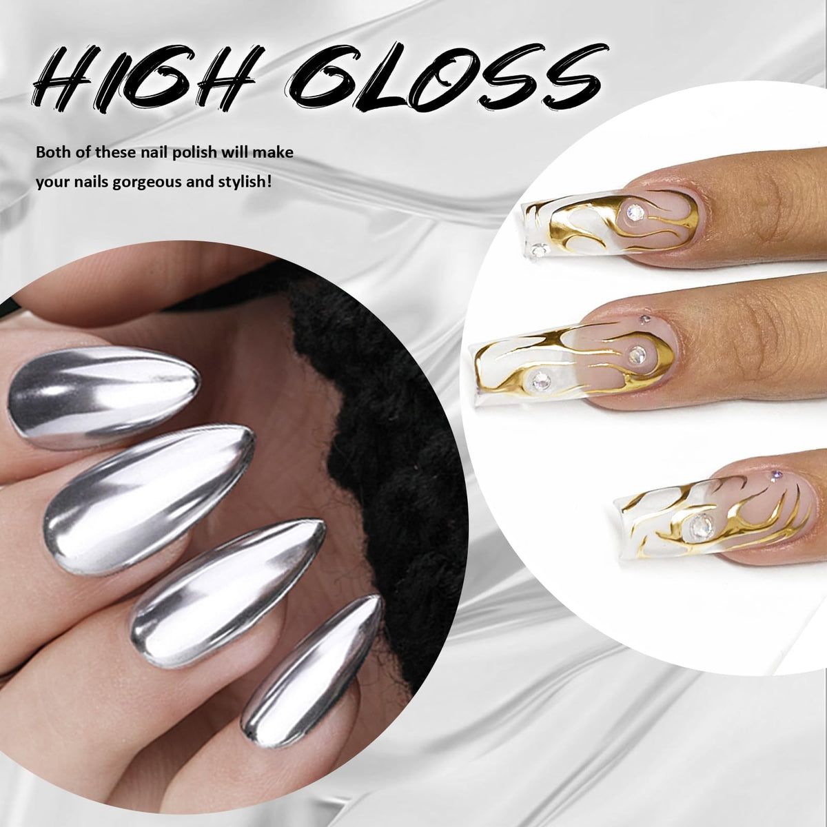 U-Shinein close-up of built-in thin brush enabling precise nail art strokes