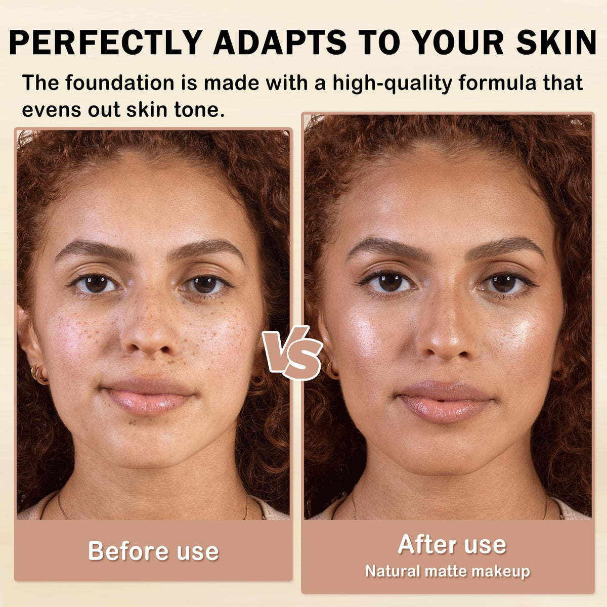 UAOE brush with dispensed foundation dot, demonstrates easy application and control