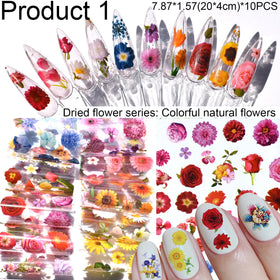 UARUOGP close-up dried flower foil highlighting delicate botanical detail for elegant nails