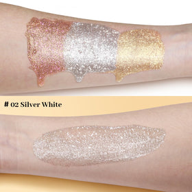 UCANBE applied on cheekbone demonstrating holographic highlight effect
