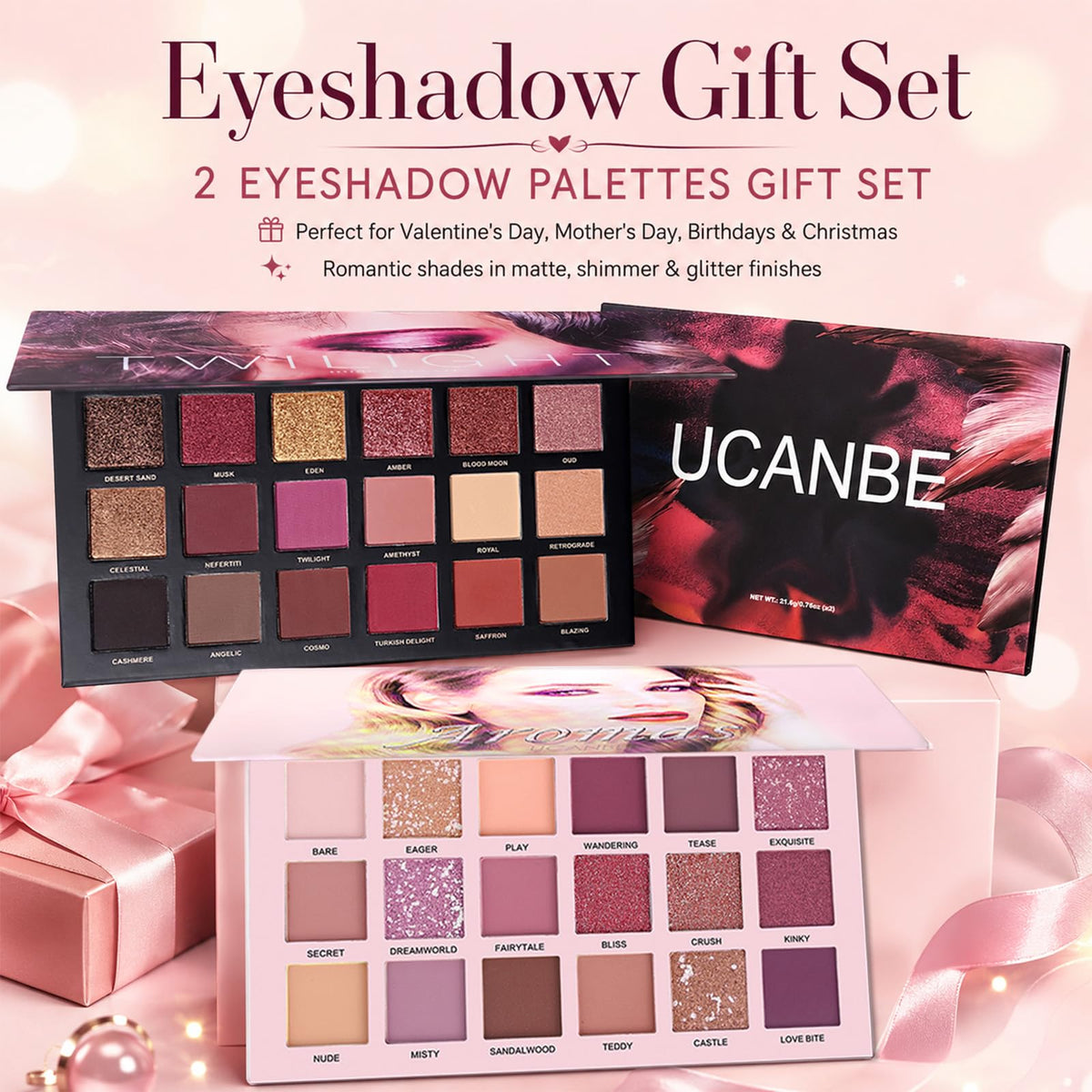 UCANBE Aromas Nude palette front view highlighting neutral mattes and luminous shades
