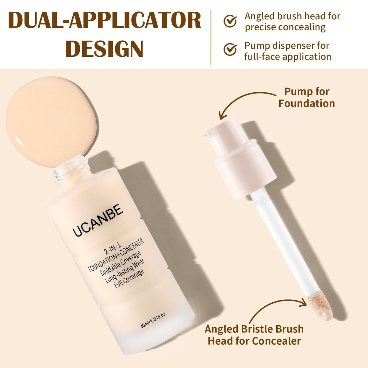 UCANBE bottle inside travel pouch illustrating portability and mess-free application