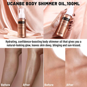 UCANBE bottle size scale next to hand to show 100ml travel-friendly volume