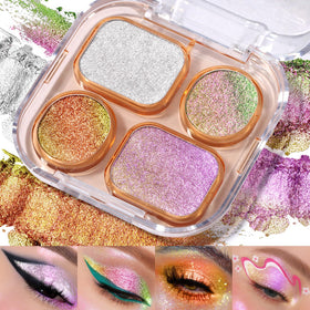 UCANBE palette front packaging showing four multichrome pans and clear lid, easy selection