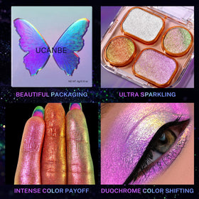 UCANBE palette beside travel bag highlighting compact size and portability benefit