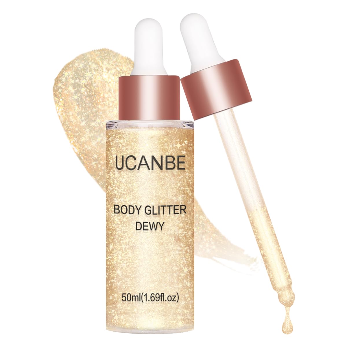 UCANBE bottle front packaging showing champagne gold shade and brand appeal