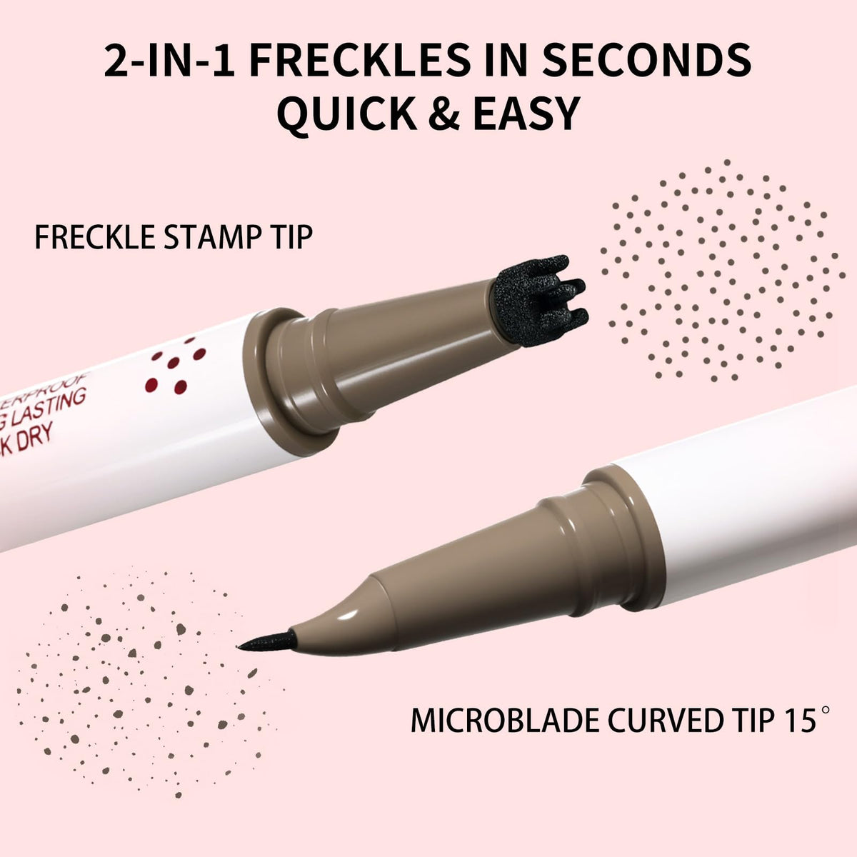 UCANBE close-up of 15° curved precision tip, accurate dot placement