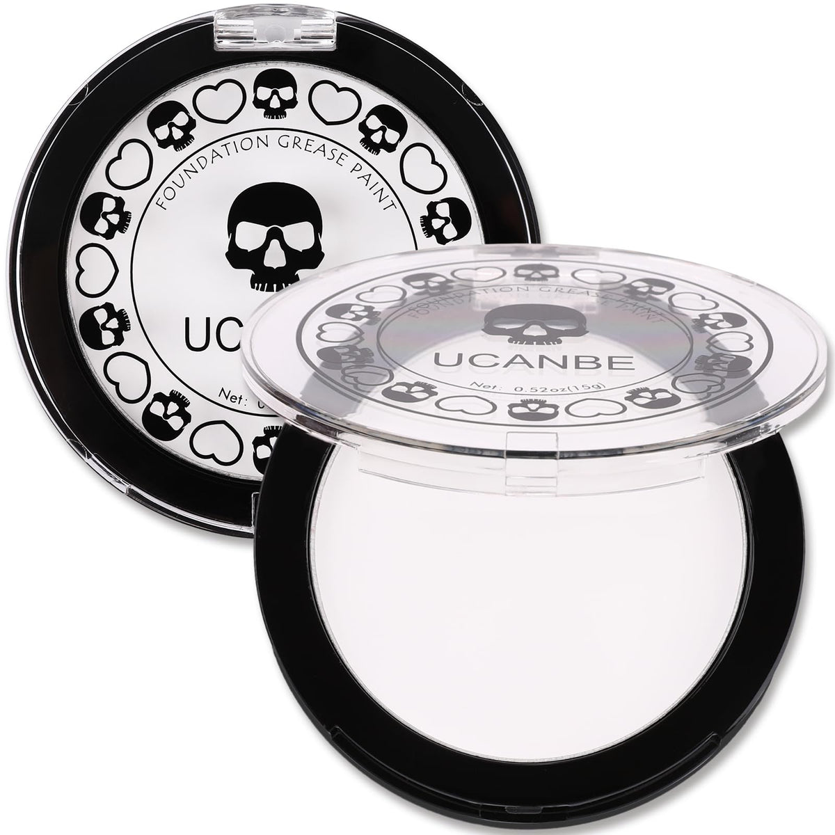 UCANBE compact jar front view showing product and label for clear identification