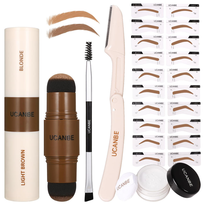 UCANBE front kit layout showing all included items for quick brow styling