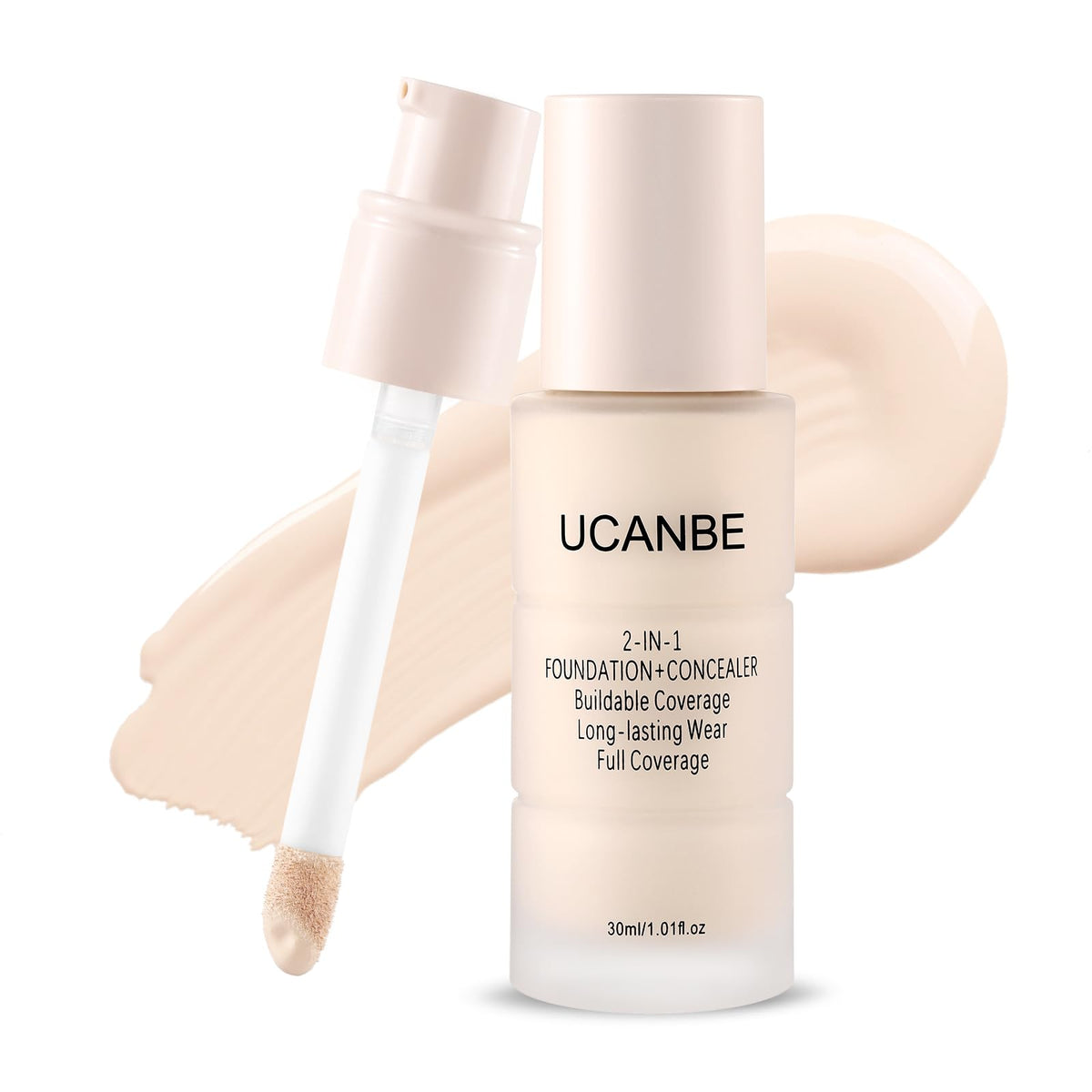 UCANBE front packaging showing shade 01 Fair Ivory and benefits