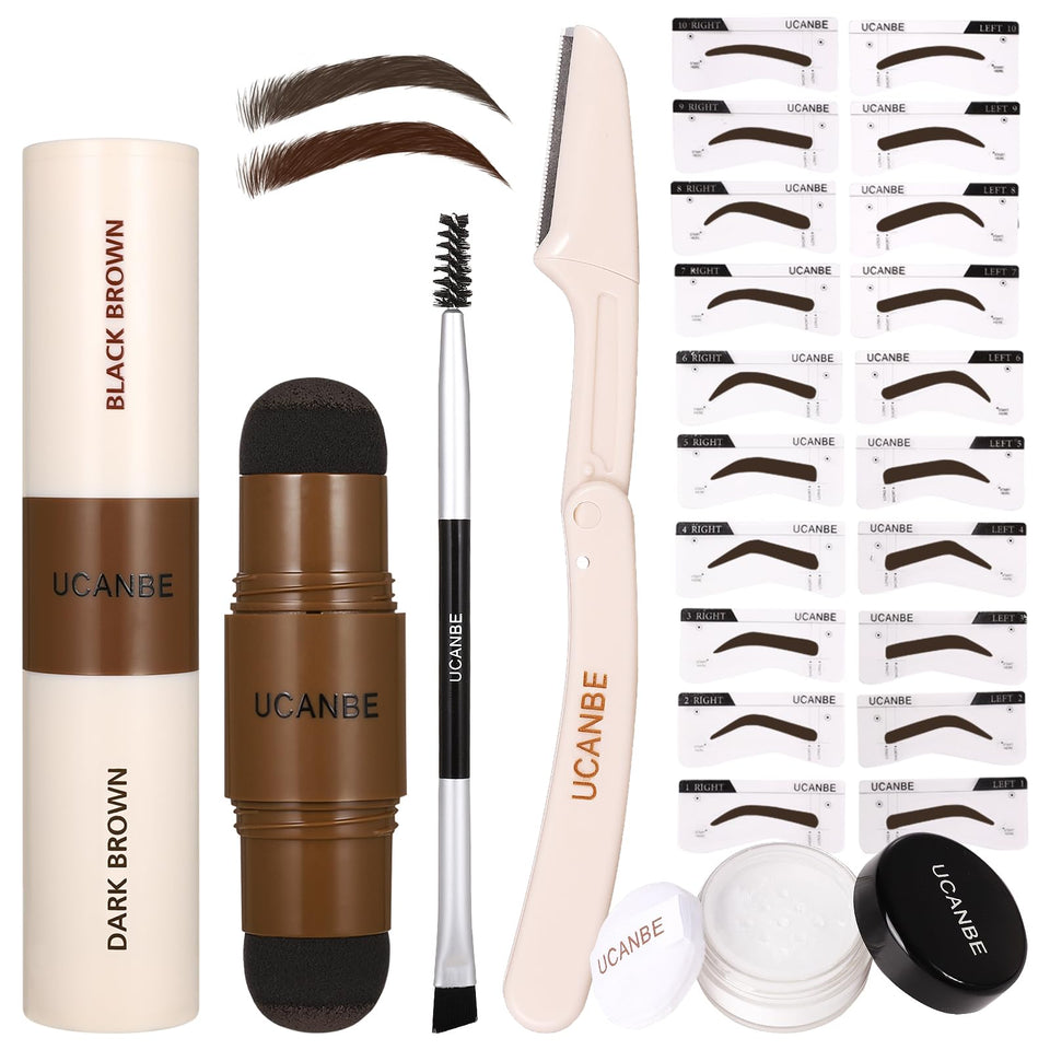 UCANBE front packaging showing full eyebrow kit and components for easy use