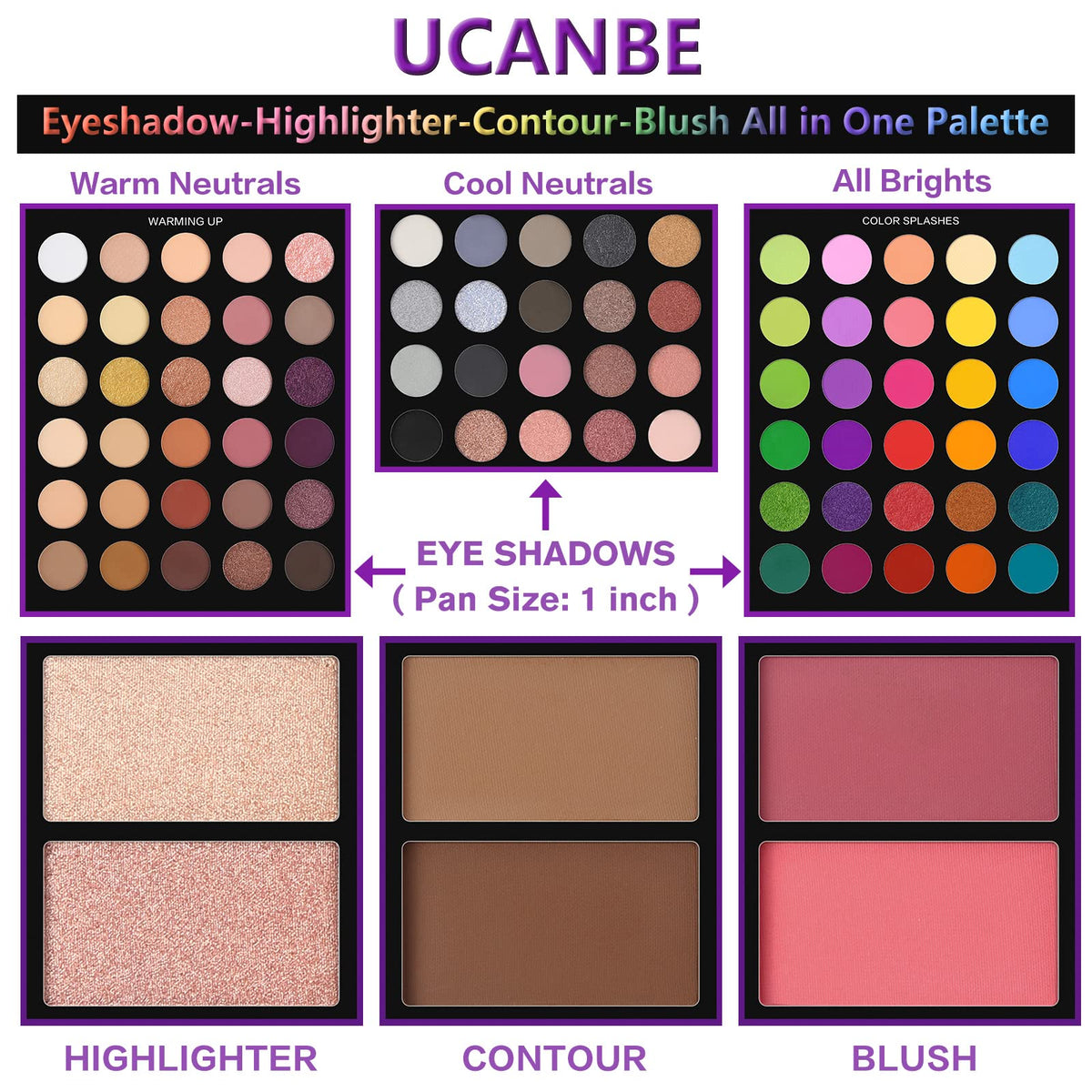 UCANBE glitter pan detail illustrating sparkle payoff for glam looks