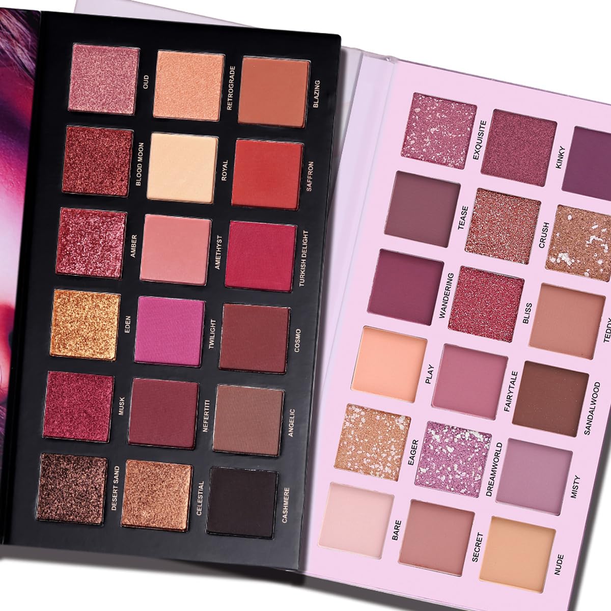 UCANBE eyeshadow applied on eye showing blendability and lasting definition