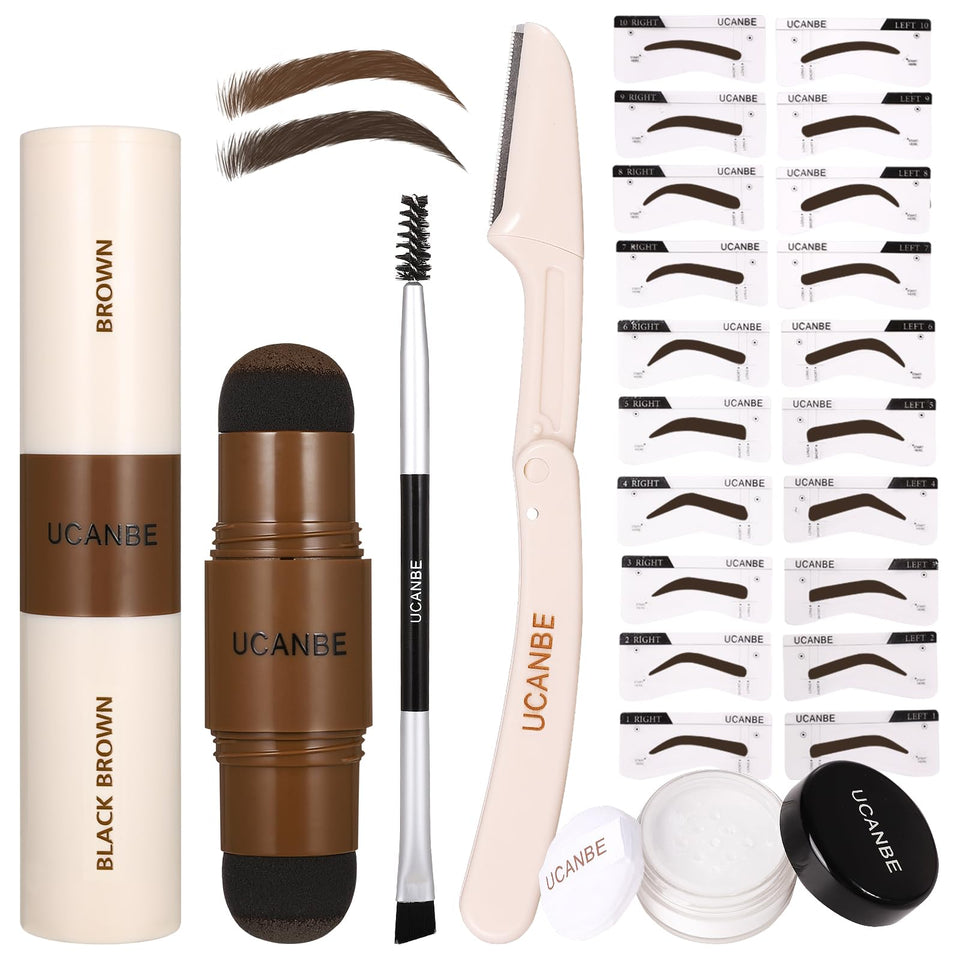 UCANBE kit layout showing all components for quick brow results