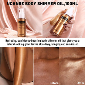 UCANBE even application on leg and arm demonstrating smooth bronzing benefit