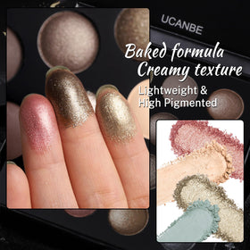 UCANBE eyeshadow applied on model lid demonstrating wearable look