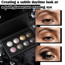 UCANBE finished evening eye look showing reflective metallics for dramatic effect