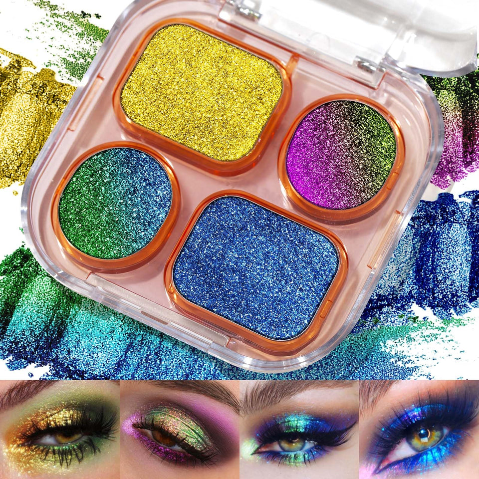 UCANBE front packaging view showing four chameleon multichrome pans and compact acrylic case for travel