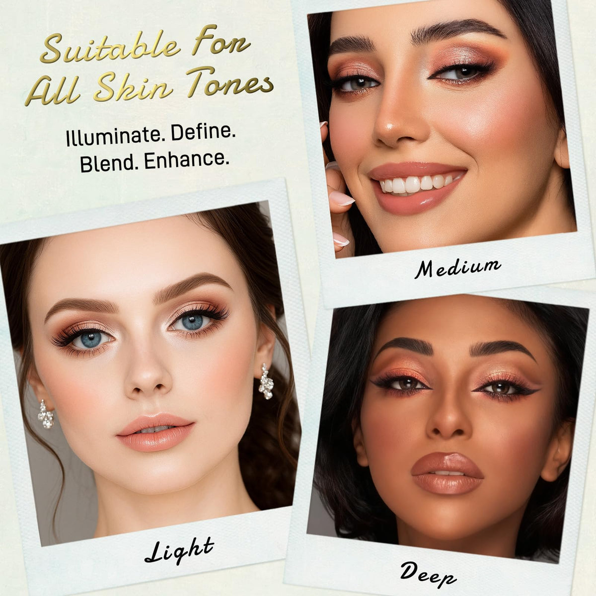 UCANBE on model wearing smoky evening glam for high-impact color